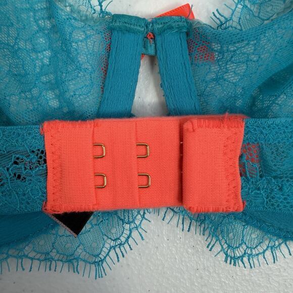 Victoria's Secret 34C Bra Very Sexy Unlined Demi Push Up Underwire Sheet Teal - Picture 7 of 16